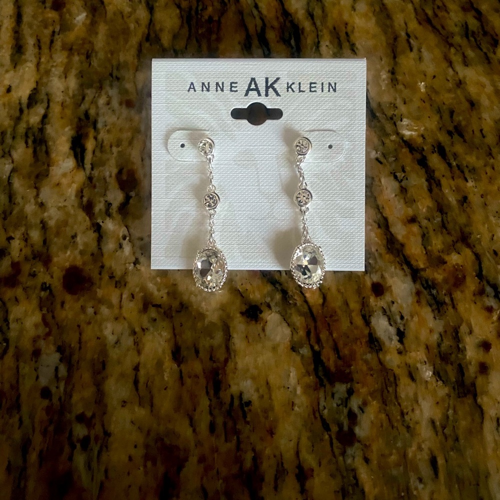 NEW Anne Klein silver dangle earrings